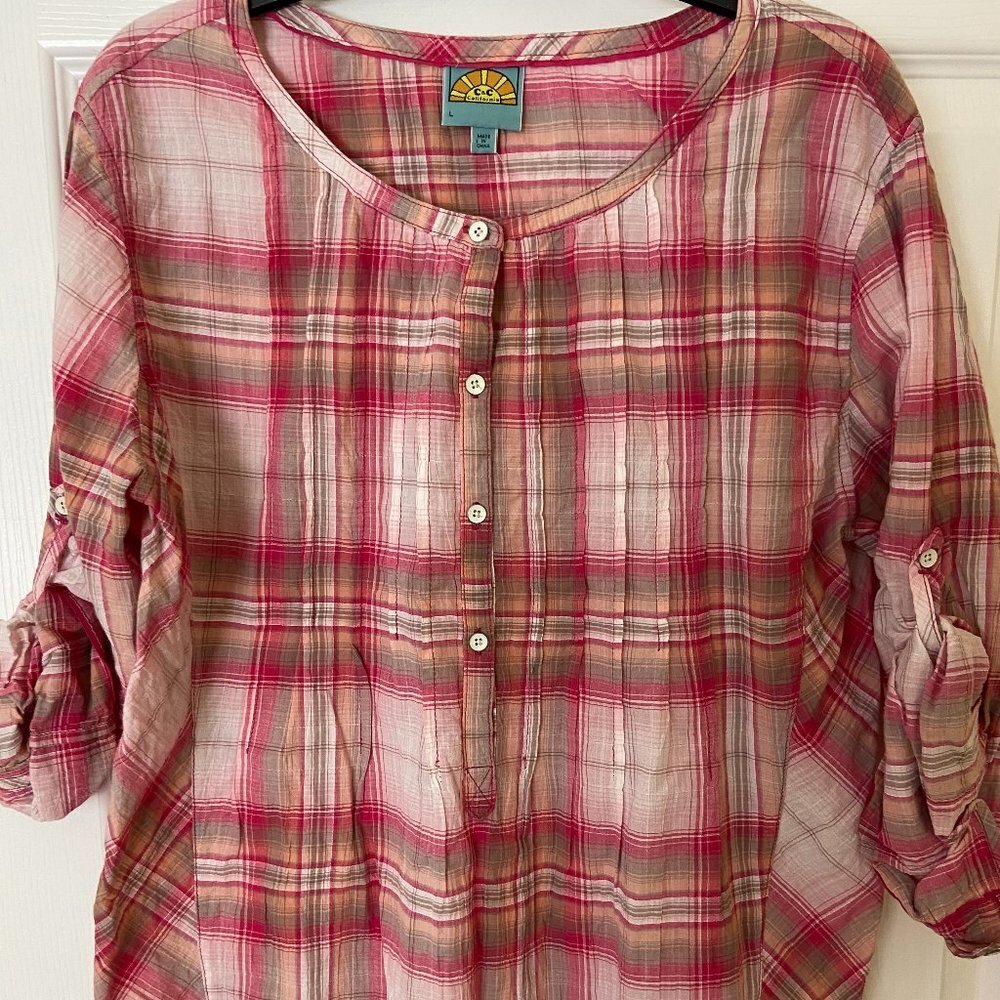 C&C California Plaid Tunic Shirt